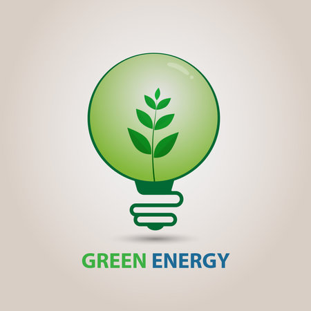 Energy saving eco LED lamp technology nature concept, light bulb with green eco,energy creative idea concept.Vector illustration.のイラスト素材