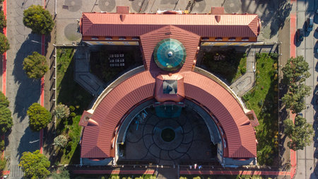 Aerial view of the city. Top view.の写真素材