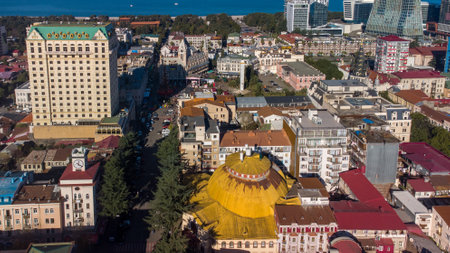 Aerial view of the cityの写真素材