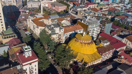 Aerial view of Tbilisi old town, Republic of Georgiaの写真素材