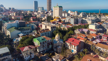 Aerial view of a city.の写真素材