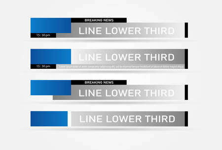 Lower Third TV News Bars Set Vector. News Lower Thirds pack. TV News Bars Set Vector.のイラスト素材