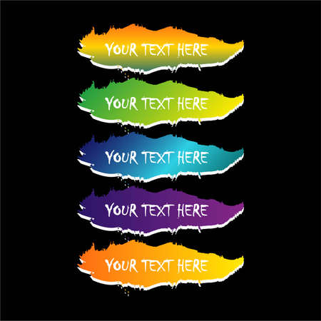 Set of brush or lower third brush pack. Vector illustration.のイラスト素材