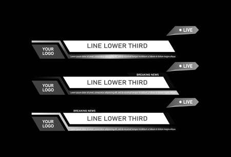 Black lower third banner bar screen broadcast - vector illustrationのイラスト素材
