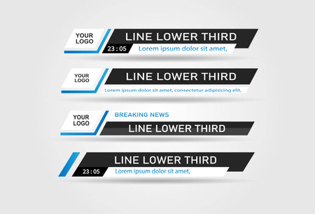 TV News Bars Set Vector. Streaming Video News Sign.