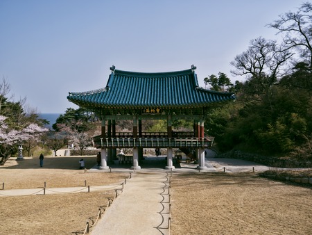 Traditional korean arbor in Naksansa temple, South Koreaのeditorial素材