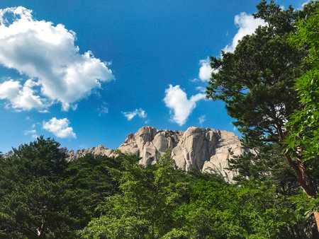 Beautiful mountain landscape in Seoraksan National Park, South Koreaの写真素材
