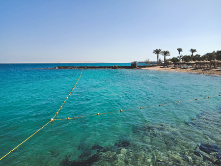 The beautiful view to the beach of Hurghada city, Egyptの写真素材