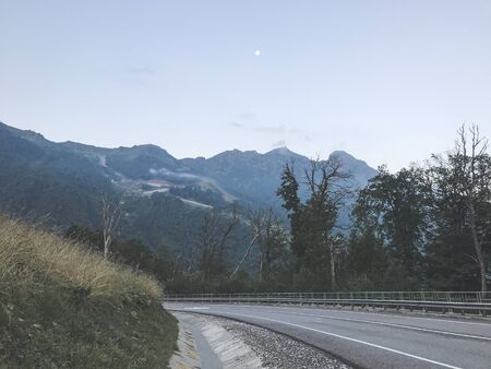 Mountain road in Caucasus mountains. Sochi, Russiaの写真素材
