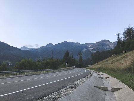 Mountain road in Caucasus mountains. Sochi, Russiaの写真素材