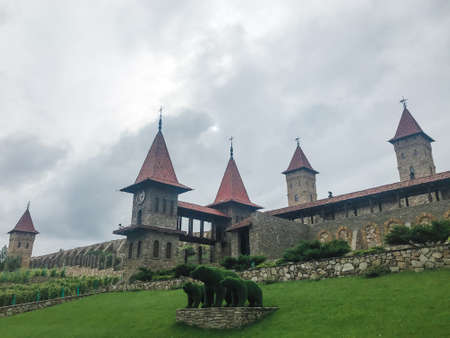 Park Loga, Russia - June 2021: castle in Park Logaのeditorial素材