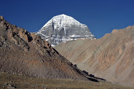 North-Eastern rib of sacred Mount Kailash in Western Tibet.の写真素材