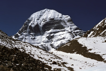 The North Face of the sacred Mount Kailash in Western Tibet.の写真素材