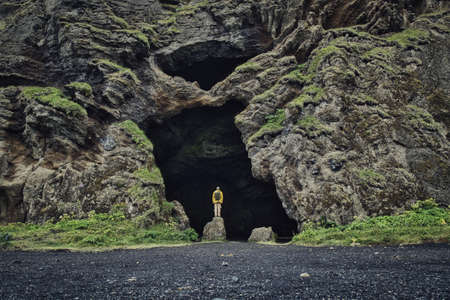 Yoda Cave at Hjorleifshofdi in Iceland, Gigjagjaの写真素材
