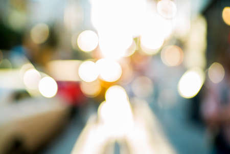 Abstract city bokeh background, street bokehの写真素材