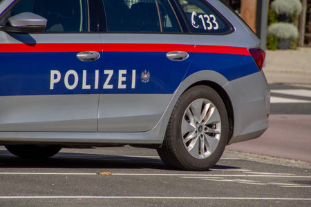 Colors of a police car in Austriaの写真素材
