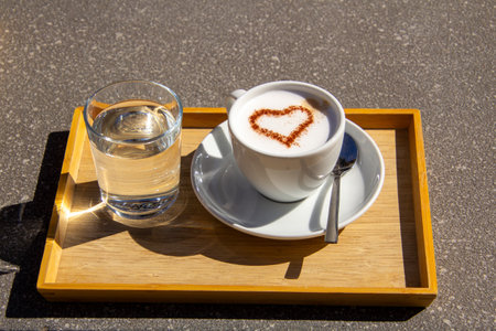 Time for a cappuccino coffeeの写真素材