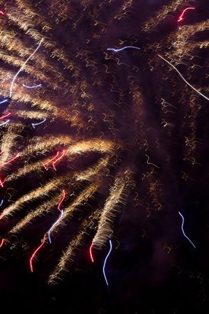 Fireworks celebrating the coming new year.の写真素材