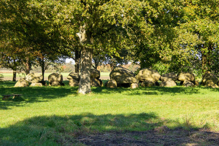 Dolmen D16 near Balloo at the Hondsrugの写真素材
