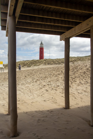 Stairs of a beach house on the island Texelのeditorial素材