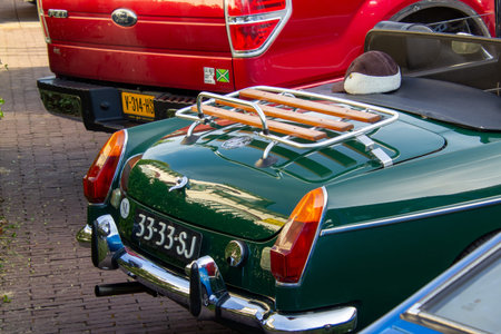 Classic vintage convertible car on an oldtimer eventのeditorial素材