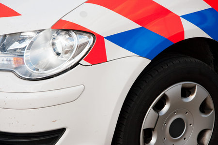 Police car from side viewのeditorial素材