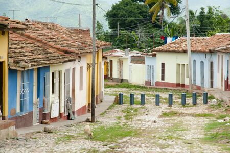 Colorful Cobble Street - Trinidad - Cubaの写真素材