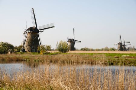 Windmills - Kinderdijk - Netherlandsの写真素材