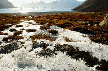Ice Crystals - Scoresby Sound - Greenlandの写真素材