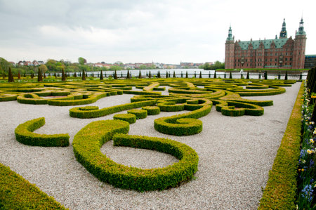 Frederiksborg Castle Garden - Hillerod - Denmarkのeditorial素材