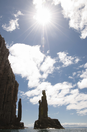 The Monument Silhouette - Bruny Island - Tasmaniaの写真素材