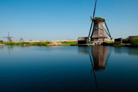 Windmill - Kinderdijk - Netherlandsの写真素材
