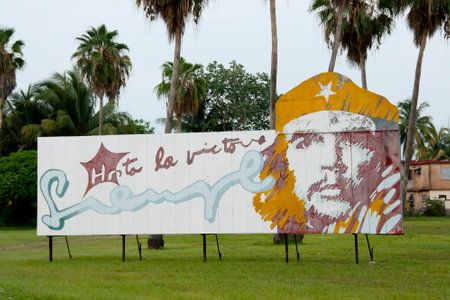 VARADERO, CUBA - June 10, 2015: Billboard of iconic Ernesto "Che" Guevaraのeditorial素材