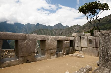 The Temple of the Three Windows  - Machu Picchu - Peruの写真素材