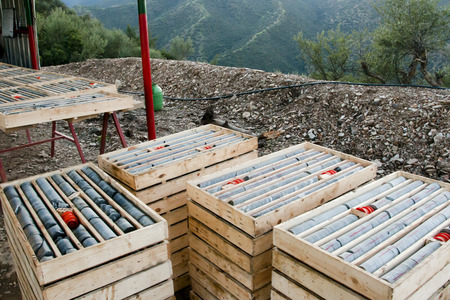Drilled Rock Cores - Moroccoの写真素材