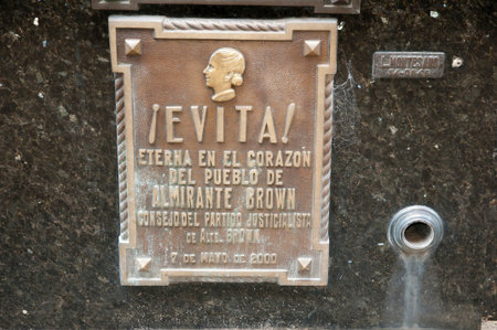 Eva Peron Grave Plaque - Buenos Aires - Argentinaのeditorial素材