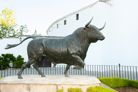 Bull Statue - Ronda - Spainの写真素材