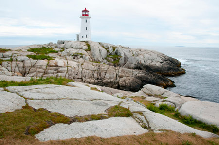 Peggys Cove Lighthouse - Nova Scotia - Canadaの写真素材