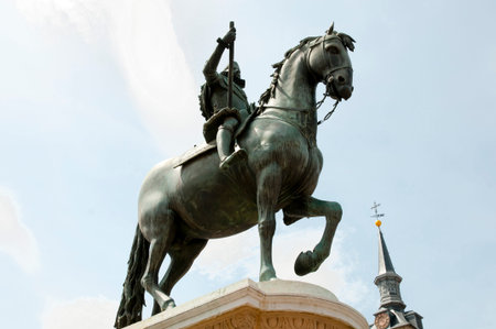 Philip III Statue - Madrid - Spainの写真素材