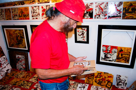 RIO DE JANEIRO, BRAZIL - April 17, 2009: Home studio of Chilean artist Jorge Selaronのeditorial素材