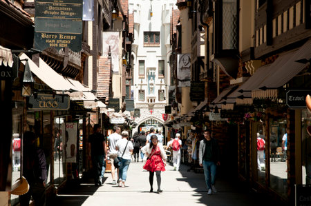 PERTH, AUSTRALIA - October 30, 2016: London Court is a popular tourist shopping arcade and is included it in the State Heritage Registerのeditorial素材