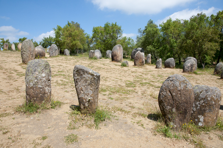 Cromlech of the Almendres - Evora - Portugalの写真素材