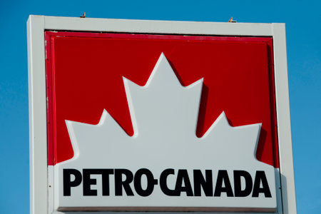 HALIFAX, CANADA - August 13, 2016: Petro-Canada is a chain of fuel stations across Canada and a marketing brand of Suncor Energy.のeditorial素材