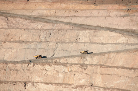 Dump Trucks in Super Pit - Kalgoorlie - Australia