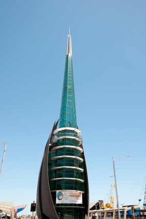 PERTH, AUSTRALIA - October 30, 2016: The Swan Bell Tower is a copper and glass tower designed by architects Hames Sharleyのeditorial素材