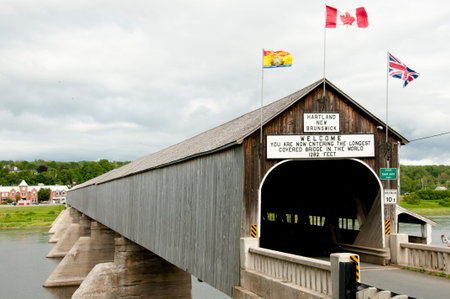 Hartland Bridge - New Brunswick - Canadaのeditorial素材