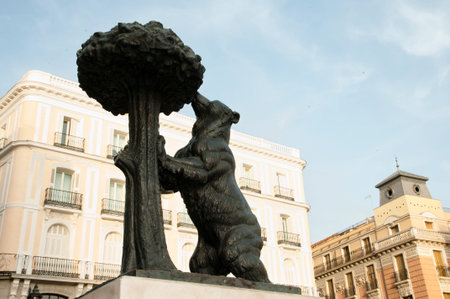 Statue of the Bear and the Strawberry Tree - Madrid - Spainの写真素材