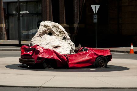 Crushed Car - Sydney - Australiaの写真素材