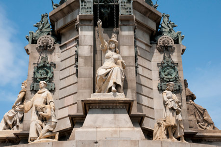 Columbus Monument - Barcelona - Spainのeditorial素材