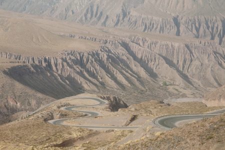 Zig Zag Highway 52 to Chile - Jujuy - Argentinaの写真素材